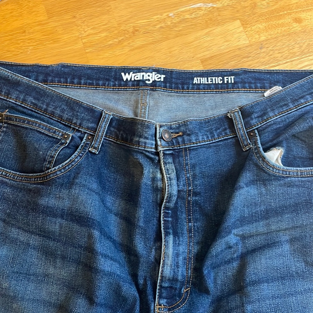 Wrangler athletic fit blue Jeans.